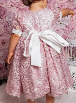Robe cérémonie petite fille dentelle paillette + bandeau