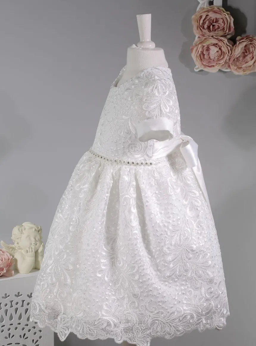 Robe cérémonie petite fille dentelle paillette + bandeau
