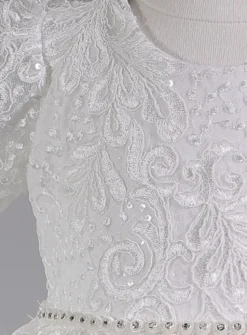 Robe cérémonie petite fille dentelle paillette + bandeau