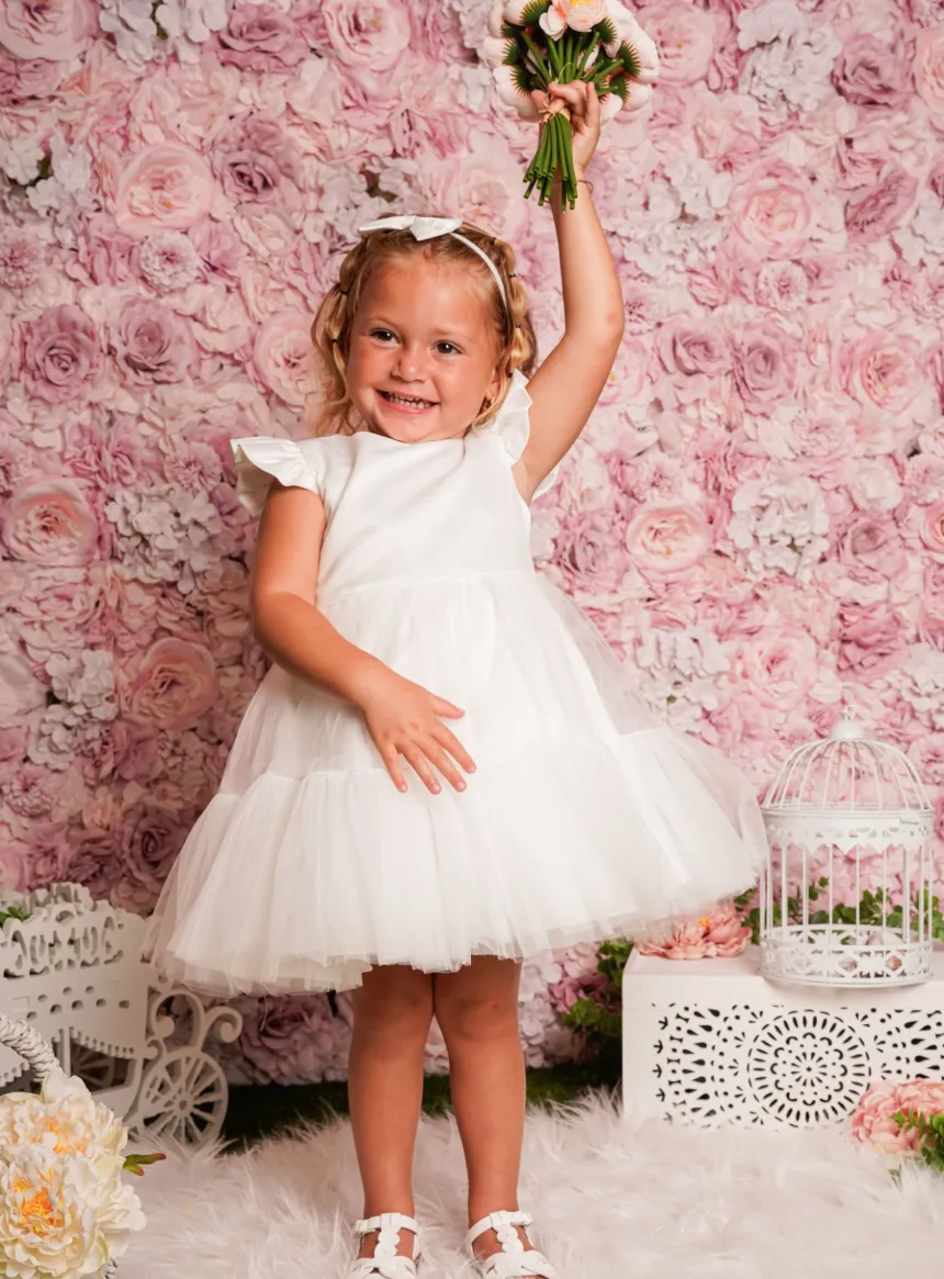 Robe cérémonie petite fille Mae + bandeau