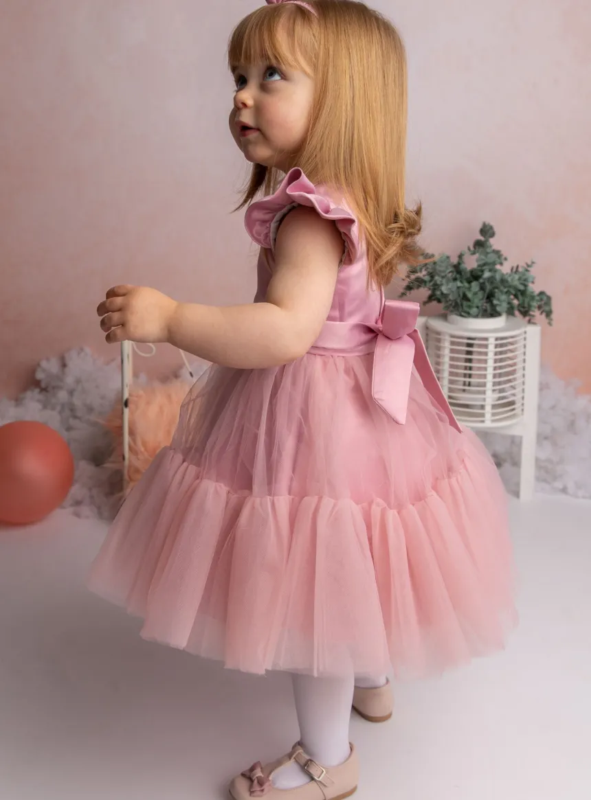 Robe cérémonie petite fille Mae + bandeau