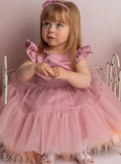 Robe cérémonie petite fille Mae + bandeau