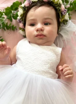 Robe cérémonie petit fille Mina dentelle - Gamme Luxe