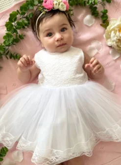 Robe cérémonie petit fille Mina dentelle - Gamme Luxe