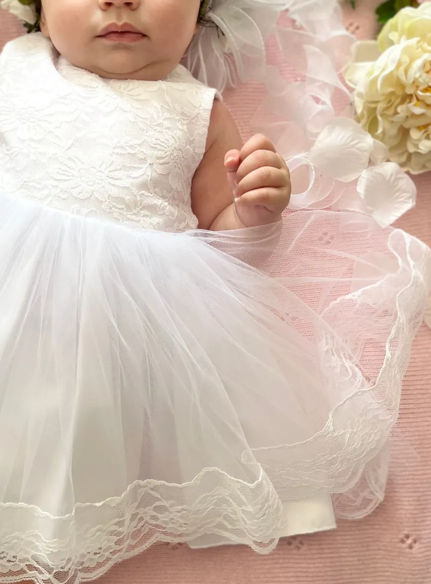 Robe cérémonie petit fille Mina dentelle - Gamme Luxe
