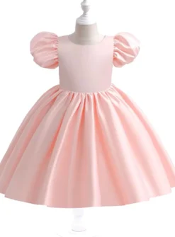Robe cérémonie pour petite fille satin