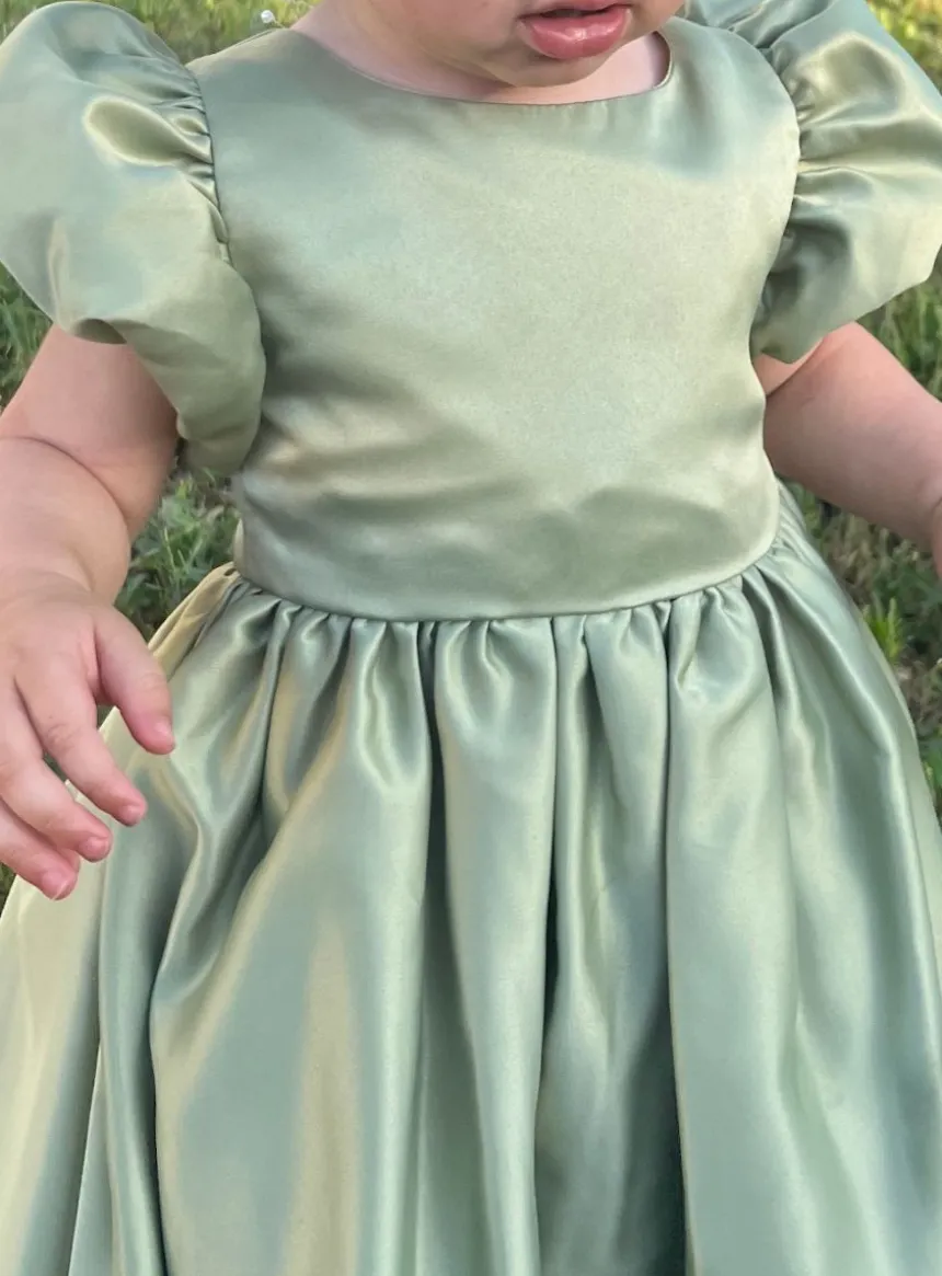 Robe cérémonie pour petite fille satin