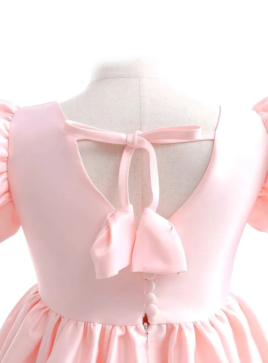 Robe cérémonie pour petite fille satin