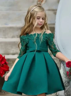Robe cérémonie princesse fille Lyanna manches longues
