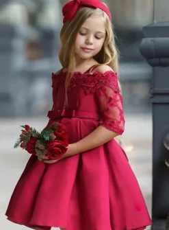 Robe cérémonie princesse fille Lyanna manches longues