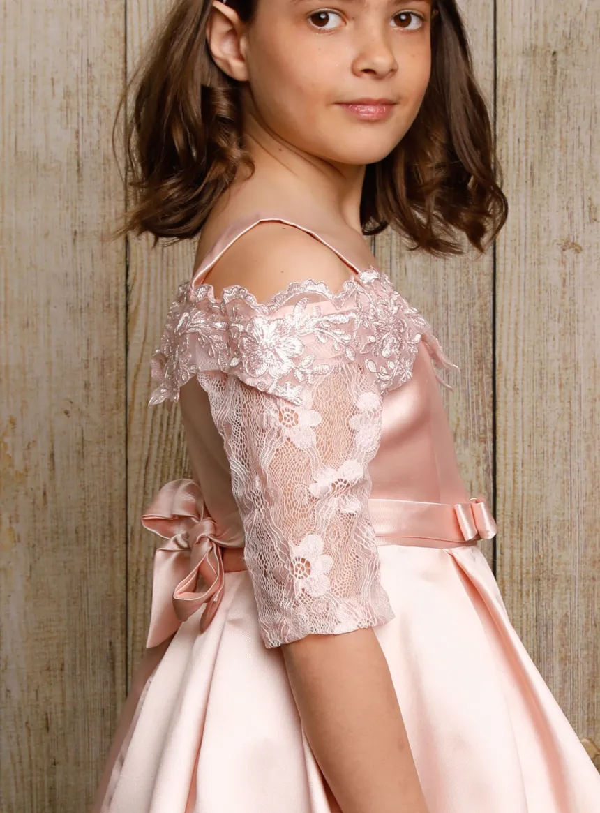 Robe cérémonie princesse fille Lyanna manches longues
