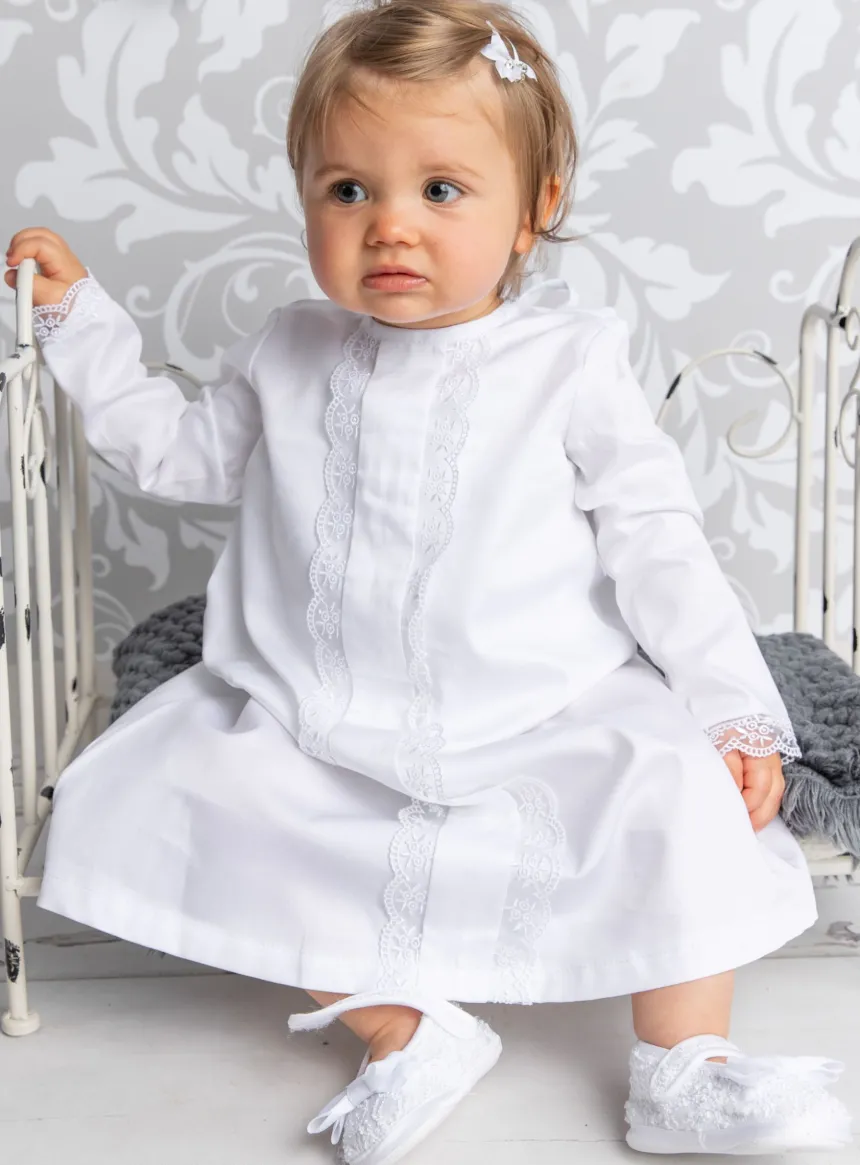 Robe de baptême Anaé manches longues