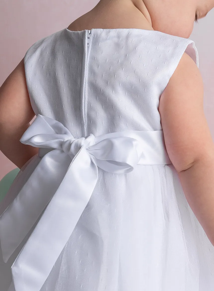 robe de baptême + bandeau Clarisse