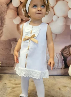 Robe de baptême bébé fille blanche