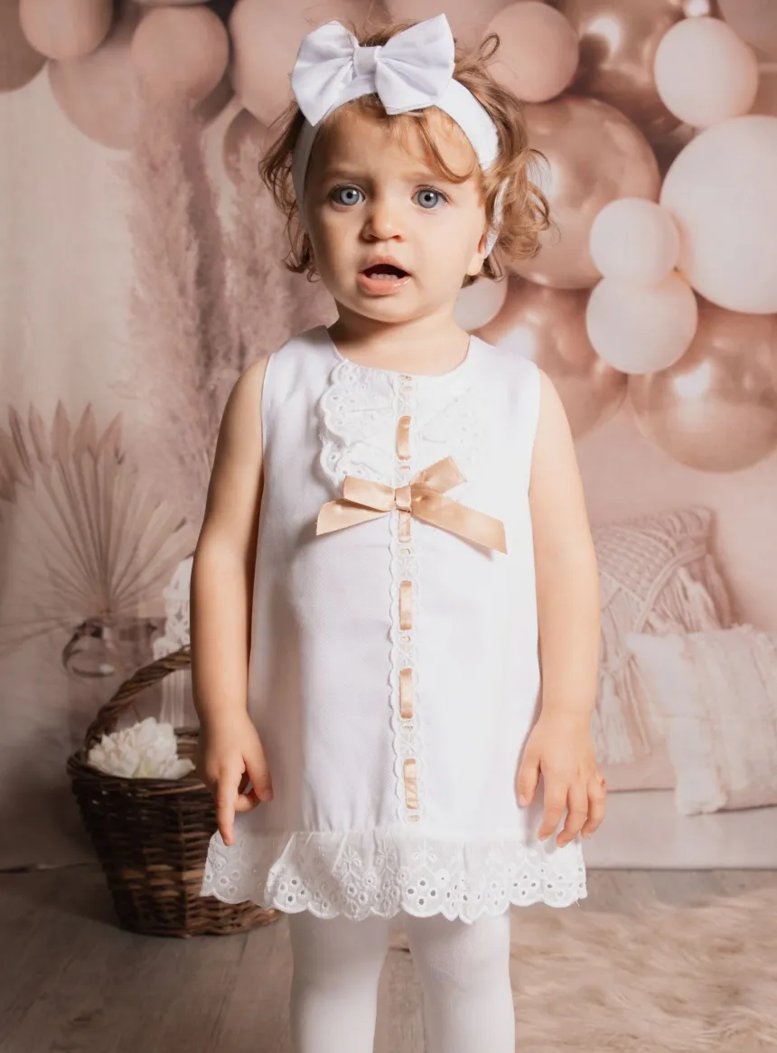 Robe de baptême bébé fille blanche