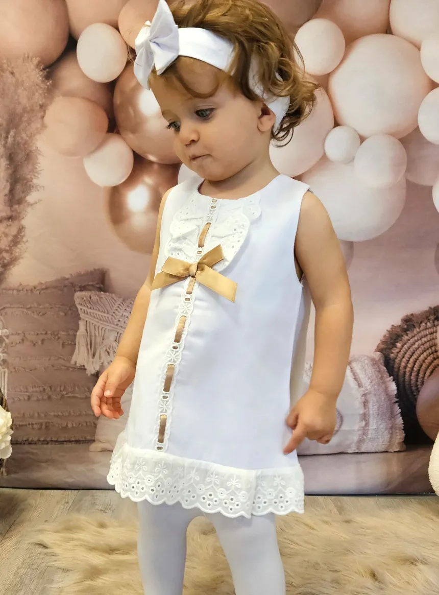 Robe de baptême bébé fille blanche