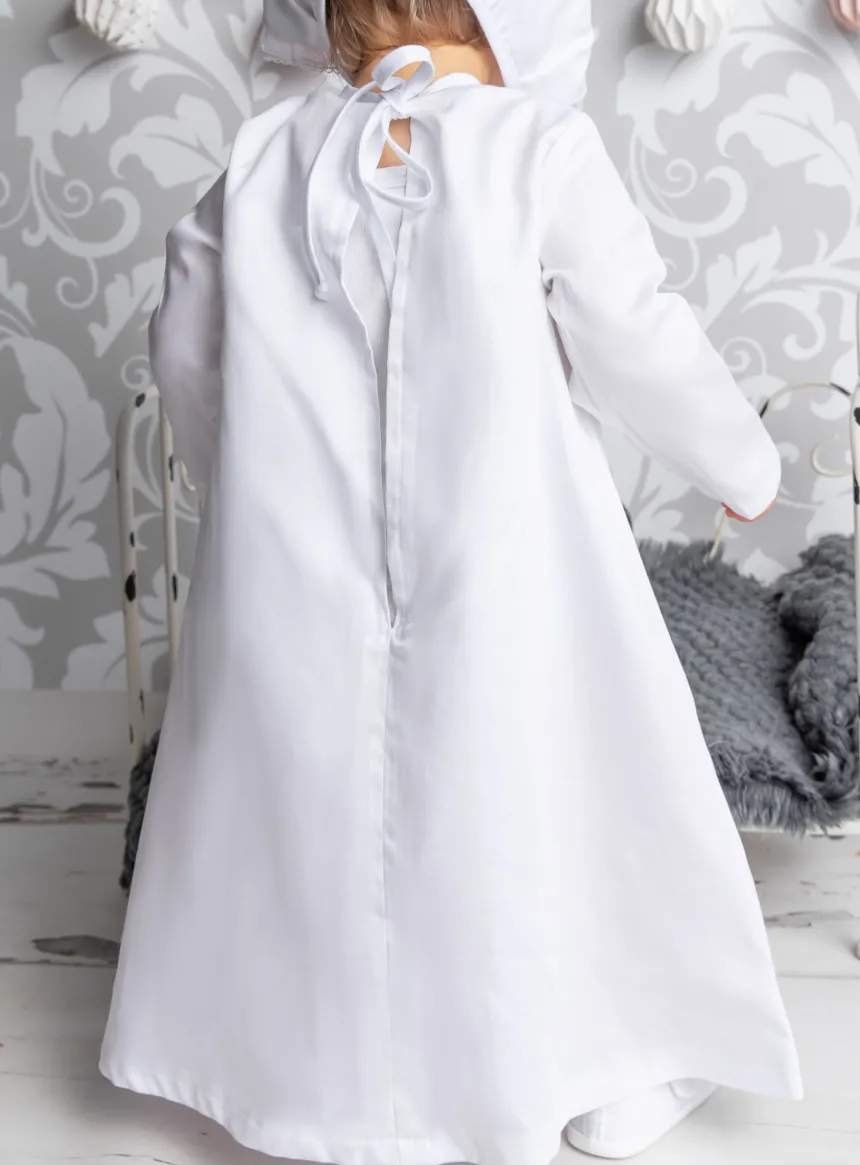 Robe de baptême bébé fille manches longues Ellie