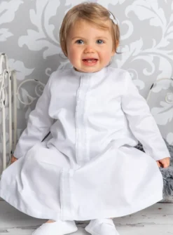 Robe de baptême bébé fille manches longues Ellie