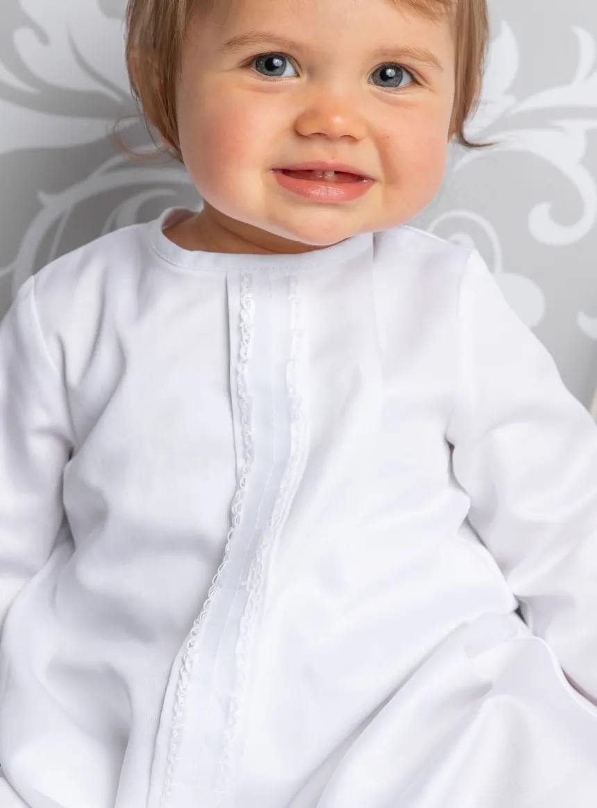 Robe de baptême bébé fille manches longues Ellie