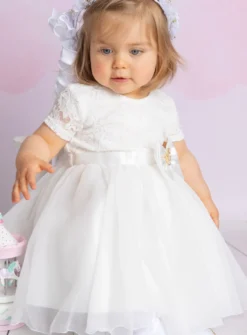 Robe de baptême bébé petite fille Adria - gamme luxe