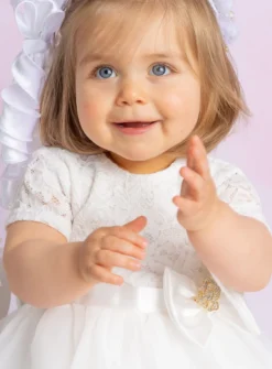 Robe de baptême bébé petite fille Adria - gamme luxe