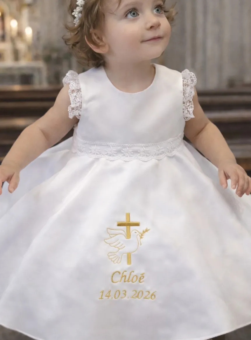 Robe de baptême Célestine Blanc