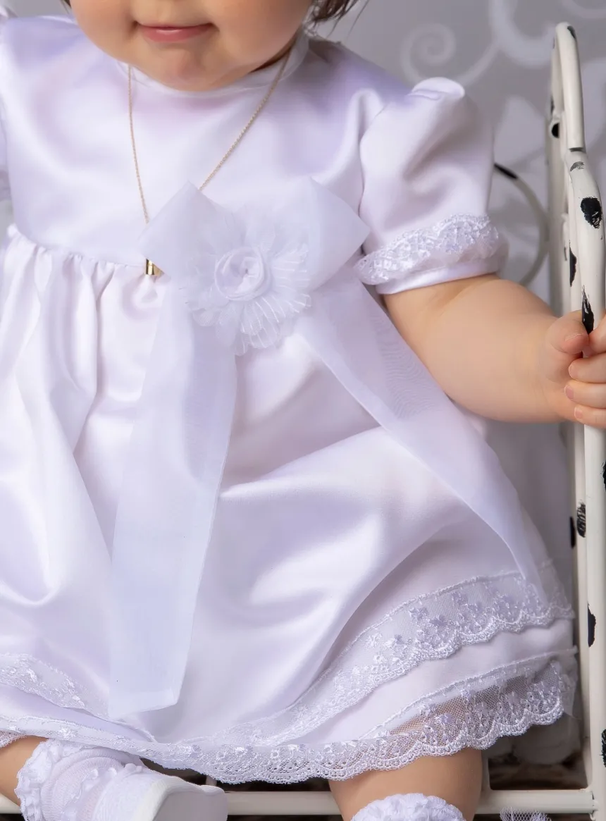robe de baptême + culotte bloomer fille