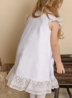 Robe de baptême Lilou coton et dentelle