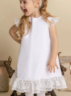 Robe de baptême Lilou coton et dentelle