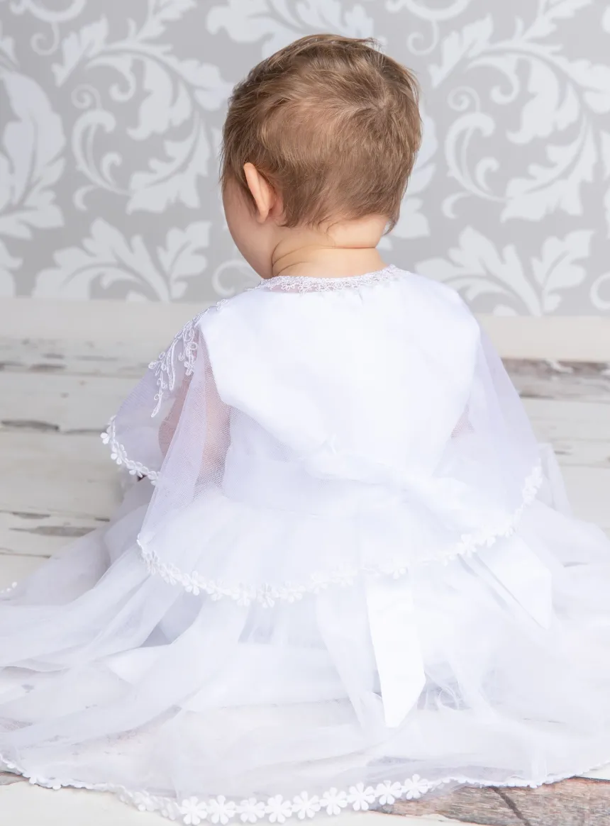 Robe de baptême Lisa + cape + bonnet