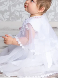 Robe de baptême Lisa + cape + bonnet