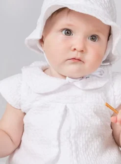 Robe de baptême longue coton + bonnet