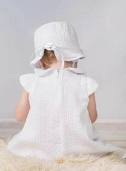 Robe de baptême longue coton + bonnet