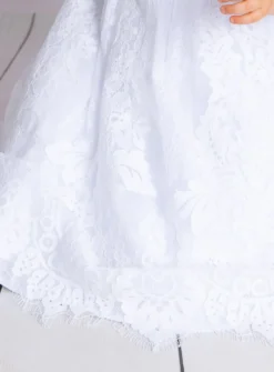 Robe de baptême longue dentelle Lison + béguin