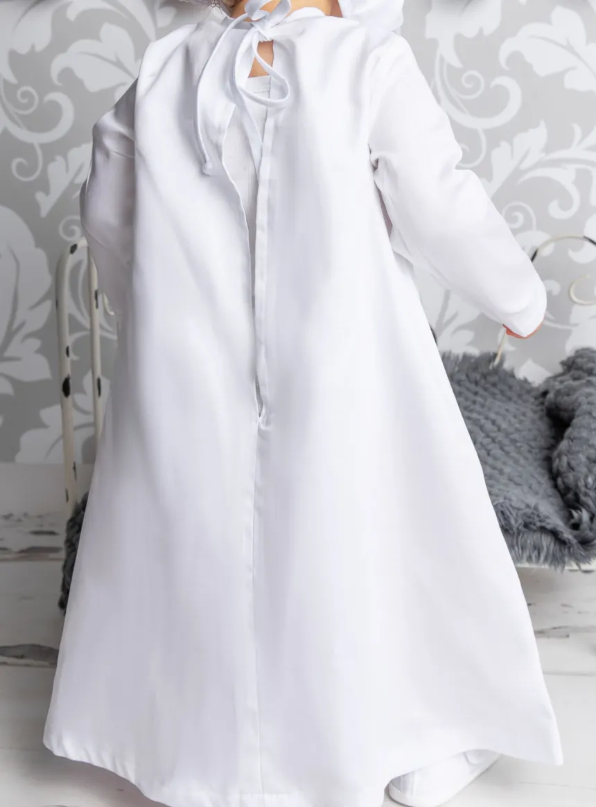 Robe de baptême manches longues et dentelle Iris