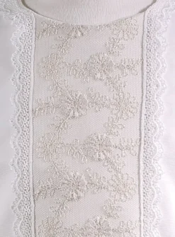 Robe de baptême manches longues dentelle