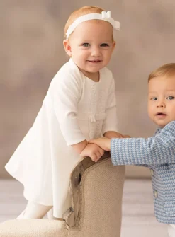 Robe de baptême manches longues hiver dentelle