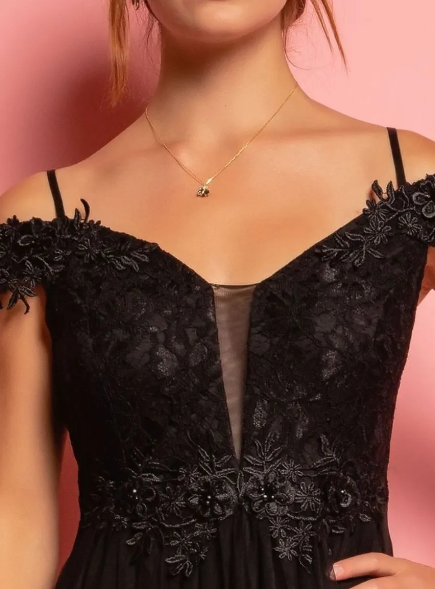 Robe de cocktail courte femme dentelle et mousseline