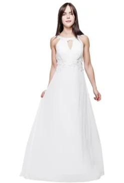 Robe de cocktail longue femme Hilarion Ivoire - Ecru