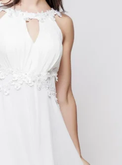 Robe de cocktail longue femme Hilarion Ivoire - Ecru