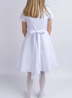Robe de communion courte Jane + ceinture dentelle - Collection Création