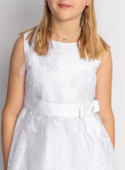 Robe de communion courte Sofia dentelle Blanc 8 ans
