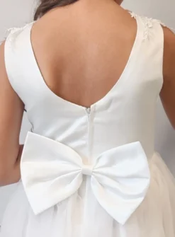 Robe de communion longue dentelle et tulle fille