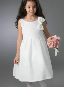 Robe de communion noeud et fleurs