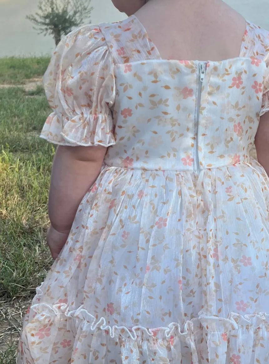 Robe de cérémonie bébé fille fleurie