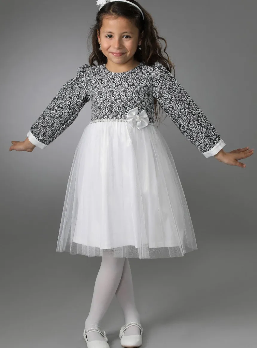 Robe de Cérémonie bébé fille Léonie manches longues