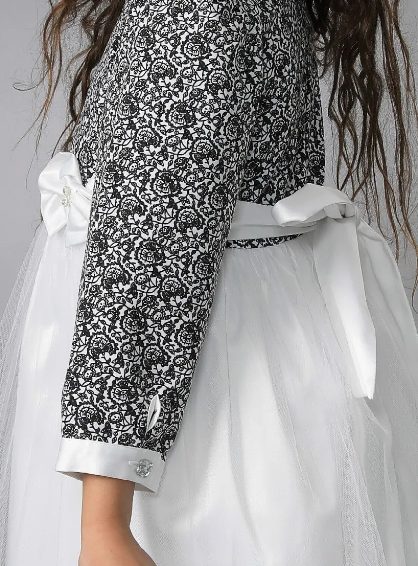 Robe de Cérémonie bébé fille Léonie manches longues