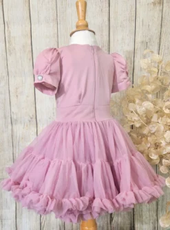 Robe de cérémonie bouffante pour petite fille + bandeau