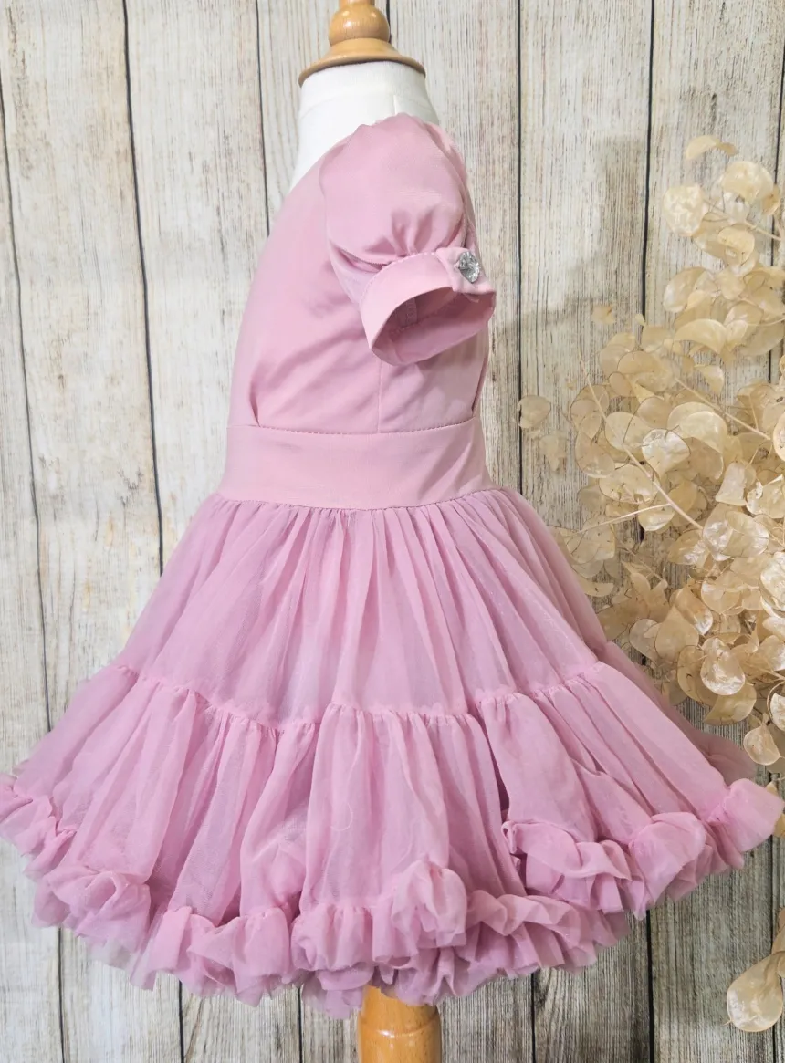 Robe de cérémonie bouffante pour petite fille + bandeau