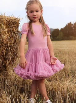 Robe de cérémonie bouffante pour petite fille + bandeau